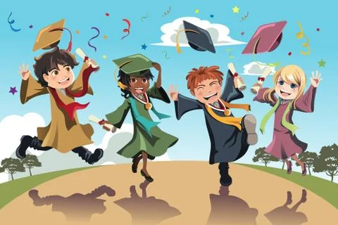 Graduation celebration Stock Illustration