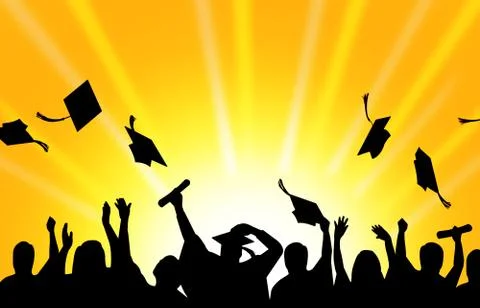 Graduation Celebration university students background Stock Illustration