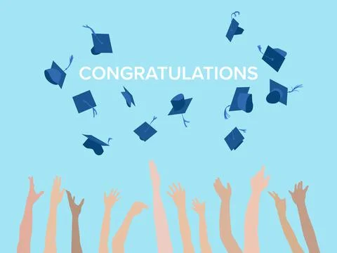 Graduation Ceremony Hat Throwing Illustrazione stock