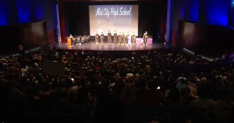Graduation Ceremony - Interior - Stage Stock Footage 108991145