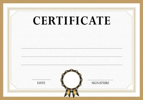 Graduation certificate, horizontal a4 creative diploma design Stock Illustration