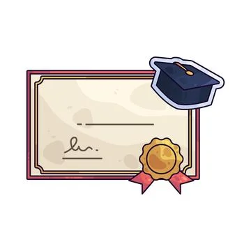 Graduation certificate illustration Stock Illustration