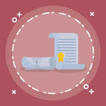 Graduation certificate roll icon Stock Illustration