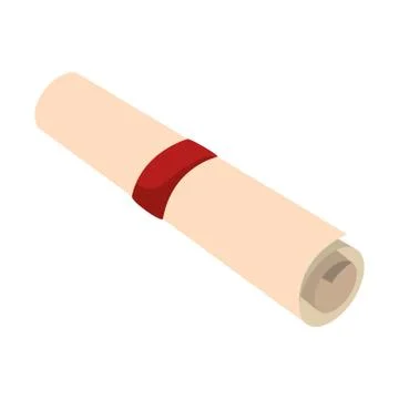 Graduation certificate roll icon Stock Illustration