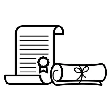 Graduation certificate roll icon Stock Illustration