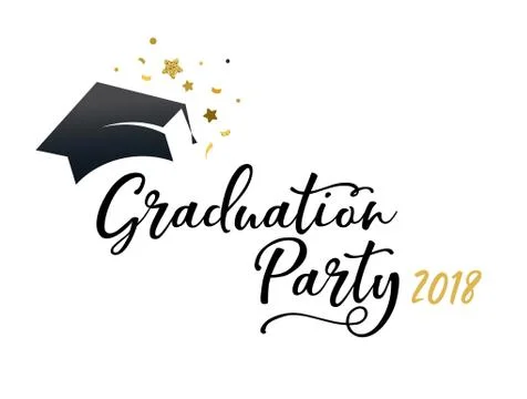 Graduation Class of 2018, party invitations, posters, banner, lettering desig Stock Illustration