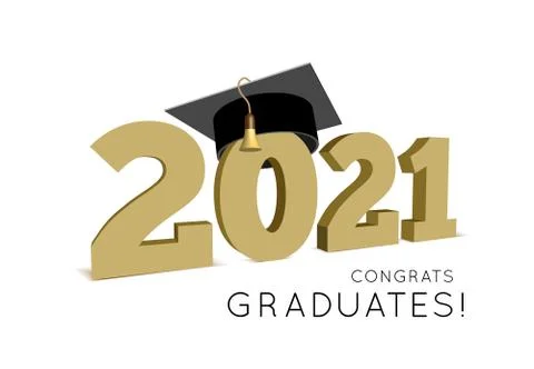 Graduation Class of 2021 with cap. Vector illustration Stock Illustration
