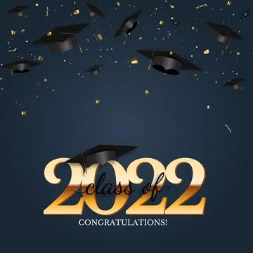Graduation class of 2022 greeting background. Vector Illustration Stock Illustration