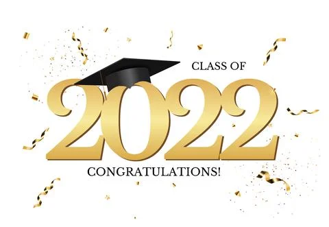 Graduation class of 2022 greeting background. Vector Illustration Stock Illustration