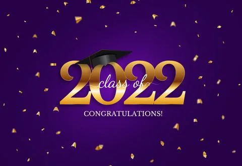 Graduation class of 2022 greeting background. Vector Illustration Stock Illustration