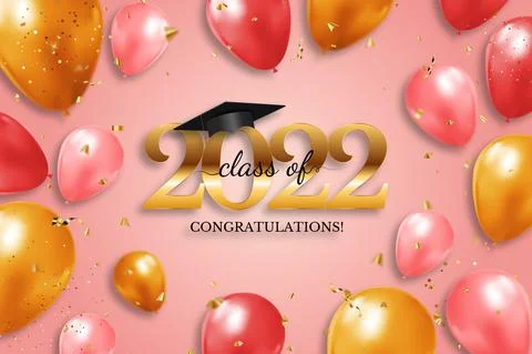 Graduation class of 2022 greeting background. Vector Illustration Stock Illustration