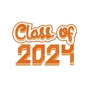 Graduation class of 2024 calligraphy text illustration Stock Illustration