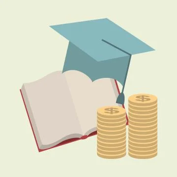 Graduation design over beige  background vector illustration Illustrazione stock