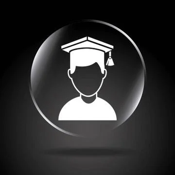 Graduation design over black background, vector illustration 스톡 일러스트