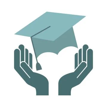 Graduation design over white  background vector illustration Illustrazione stock