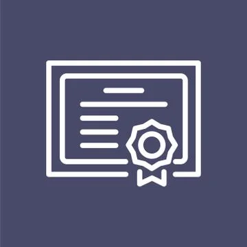 Graduation diploma icon simple flat style outline illustration Stock Illustration