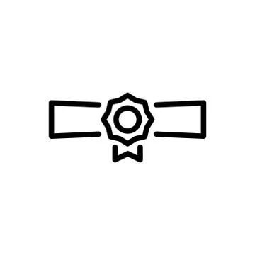 Graduation diploma icon simple flat style outline illustration Stock Illustration