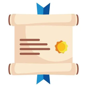 Graduation diploma roll isolated vector Stock Illustration