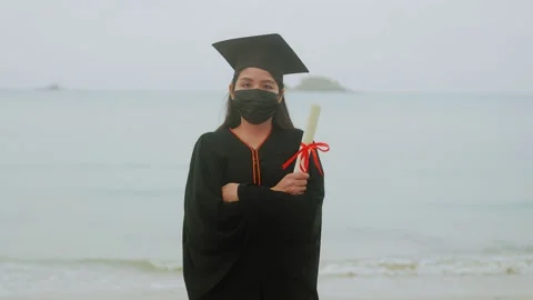 Graduation during the coronavirus outbreak Stock Footage 154864241