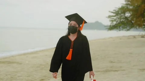 Graduation during the coronavirus outbreak Stock Footage 154864414