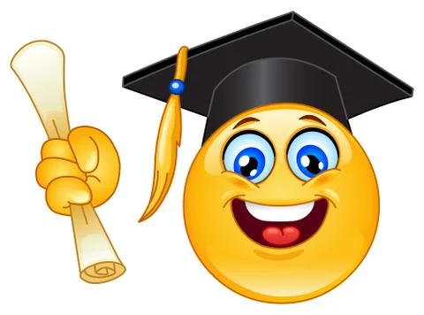 Graduation emoticon Illustrazione stock