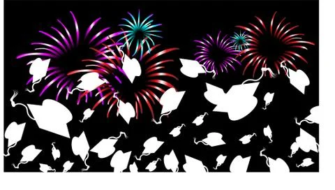 Graduation fireworks Stock Illustration
