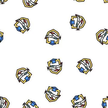 Graduation flight school vector seamless pattern Stock Illustration