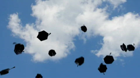 Graduation - flying towards the sky Stock Footage 454677