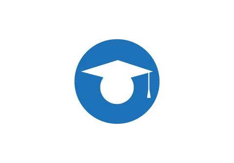 Graduation hat cap flat icon. Graduation university square cap icon isolated. Stock Illustration