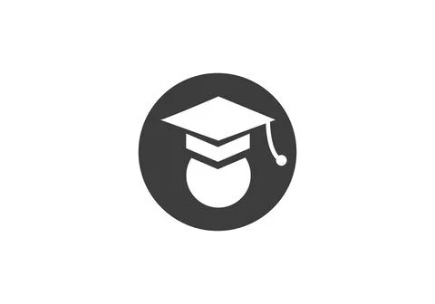 Graduation hat cap flat icon. Graduation university square cap icon isolated. Stock Illustration