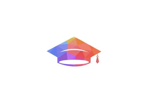 Graduation hat cap flat icon. Graduation university square cap icon isolated. Stock Illustration