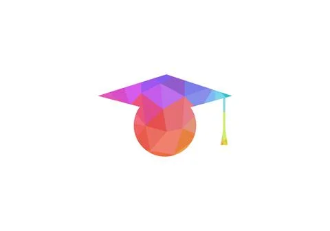 Graduation hat cap flat icon. Graduation university square cap icon isolated. Illustrazione stock