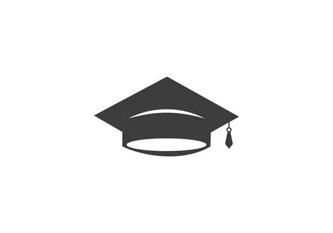 Graduation hat cap flat icon. Graduation university square cap icon isolated Stock Illustration