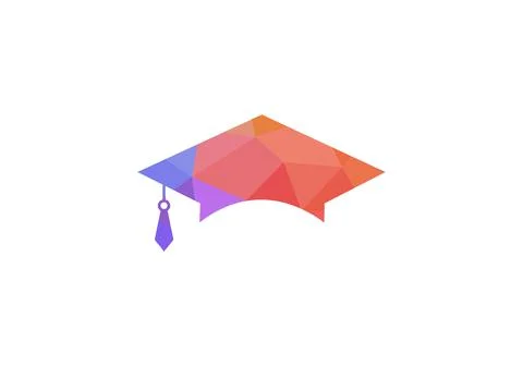Graduation hat cap flat icon. Graduation university square cap icon isolated Illustrazione stock