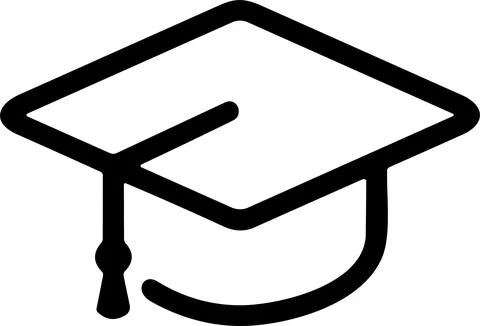 Graduation hat cap icon. Academic cap. Graduation student black cap and dip.. Stock Illustration