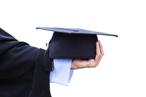 Graduation hat in hand Stock Photos