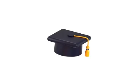 Graduation hat icon animation 3d render Stock Footage 312214053