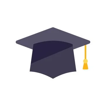 Graduation hat icon flat vector. Study exam Stock Illustration
