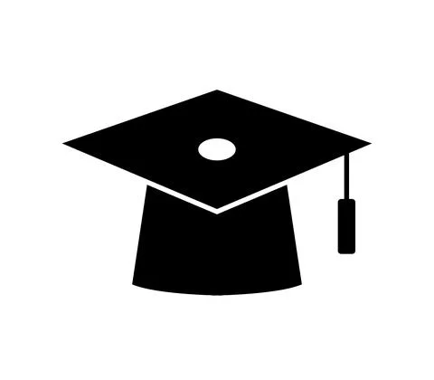 Graduation hat icon illustrated in vector on white background Stock Illustration