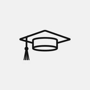 Graduation hat icon logo design. simple flat vector illustration Illustrazione stock