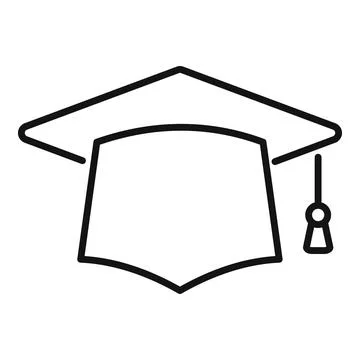 Graduation hat icon outline vector. Study exam イラスト素材