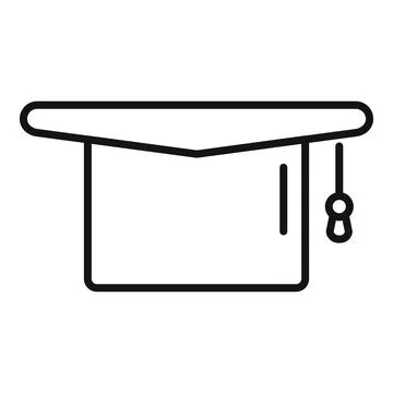 Graduation hat icon outline vector. Test exam Stock Illustration