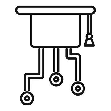 Graduation hat icon representing digital education and e learning Stock Illustration