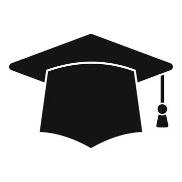 Graduation hat icon simple . Study exam Stock Illustration
