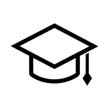 Graduation hat icon. Square academic cap. Vector. Stock Illustration