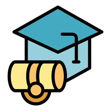 Graduation hat icon vector flat Illustrazione stock