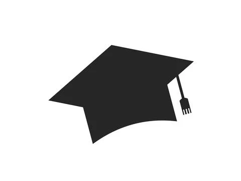 Graduation Hat Icon Vector Isolated on White Background Stock Illustration