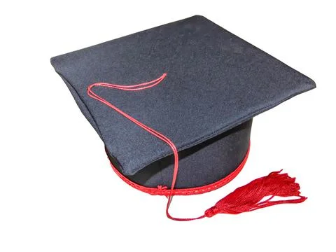 Graduation hat isolated on white background Fotos de archivo