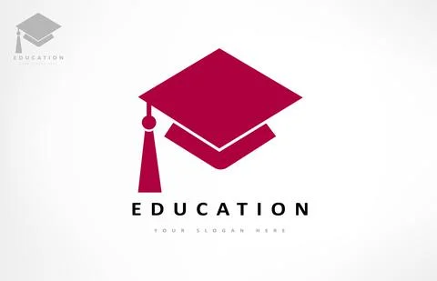 Graduation hat logo education vector Stock Illustration