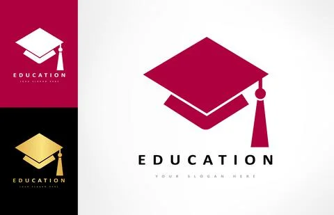 Graduation hat logo education vector Stock-Illustration